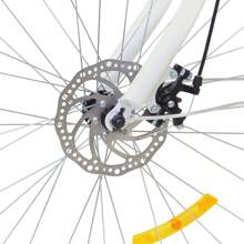 YUNRUX 26-calowy trójkołowy rower dla dorosłych, 6-biegowy rower dla seniorów z koszykiem na zakupy, biały