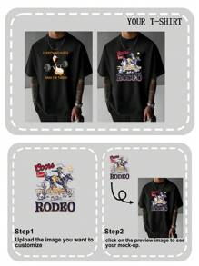 Customized Men T-Shirt/Valentine's Day Custom/Custom Logo/Custom Class Uniform/Custom Dance Team Logo/Custom Boyfriend/Girlfriend/Photo/Name/Custom Pet Photo/Custom Family Photo/Customize Your Own T-Shirt/Anything Can Be Customized - Black - View 4