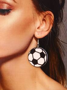 1 Pair Fashionable Sports Elements (Football, Soccer, Baseball, Basketball) Decor Earrings, Simple Design For Women Daily Wear, Ideal Gift - Multicolor - View 13