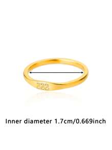 1 件金色天使数字戒指精致数字 111 222 333 444 555 666 777 888 999 指环 18K 镀金不锈钢戒指幸运数字珠宝时尚配饰 - 金黃色 - 查看 19