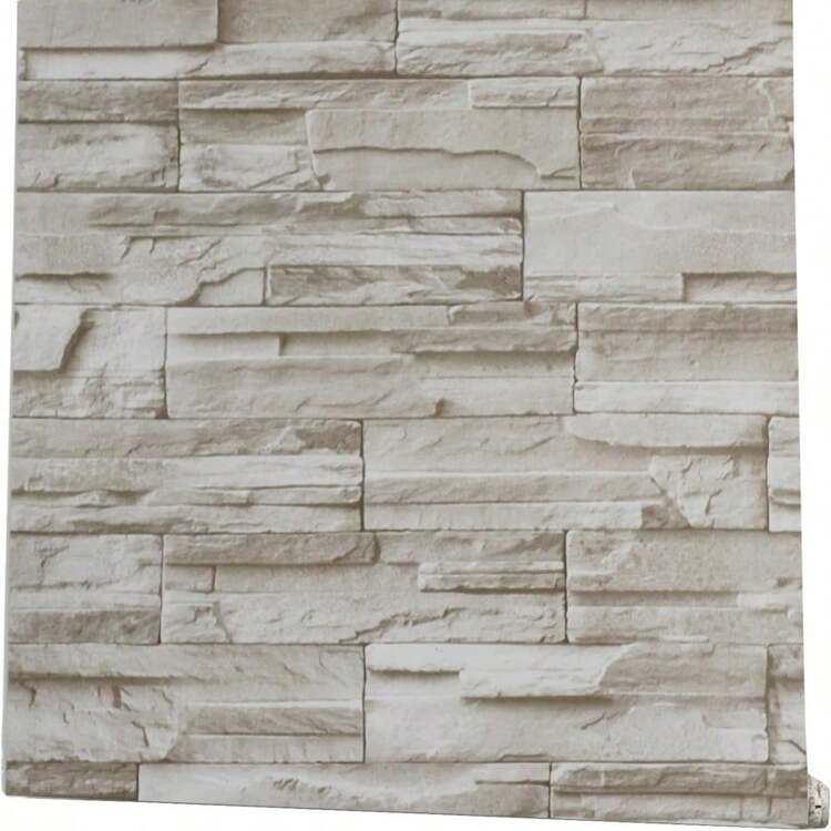 1 Roll Of Gray Brick Patterned Wallpaper With Thickened PVC 17.7inX39.3/118.1/196.8in Waterproof Oil Resistant Stain Resistant Easy To Clean Living Room Bedroom Background Wall Kitchen Countertop Desktop Easy To Install Removable DIY Home Decoration Furniture Shelf Drawer Lining Renovation Supermarket Display Cabinet Wall Paper Wall Stickers Room Decor Wall Decor Wall Sticker Kitchen Accessories Kitchen Items Kitchen Decor - Camel - View 9