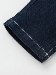 Balabala Boys' Stretchy Denim Pants, Stylish And Comfortable Springwear - Denim Dark Blue - View 7