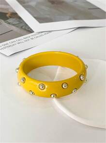 Fashion Women's Colorful Candy Color Resin Bracelet With Inlaid Golden Beads - Bracelet - View 11