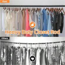 Barras de clóset para colgar ropa, barra de clóset resistente de 17 a 41 pulgadas, barra ajustable para colgar ropa, barra de metal para cortina de ducha para clóset, armarios, baño, ventanas - Negro Mate - Ver 3