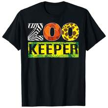 Zoo Keeper Costume Adult Halloween Party Saf-Ari Zookeeper T-Shirt - Black - View 1