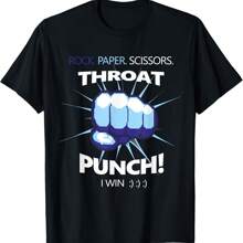 Rock Paper Scissors Throat Punch - I Win Cool Funny T-Shirt