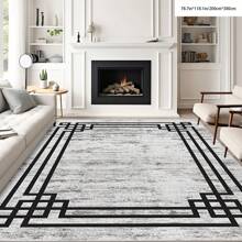 1 pieza Alfombra de área con patrón de cuadros geométricos [Terciopelo de cristal, fondo punteado, 5 mm de grosor] - Impermeable, antideslizante, fácil de limpiar, lavable a máquina, suave y cómoda, adecuada para felpudo, cocina, sala de estar, dormitorio, pasillo, baño, lavandería, decoración del hogar, decoración del baño, alfombra para exteriores, felpudo, decoración de otoño, accesorios de baño, de vuelta al colegio