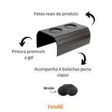 Kit 2 Cup Holder Tray Mat For Sofa Armrest - Óxido marrón - Ver 3
