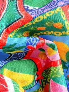 Women's Colorful Printed Vacation Style Hanging Neck Triangle Bikini Two-Piece Set, Suitable For Summer Travel And Vacation - Multicolor - View 5