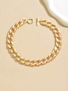 1pc European And American Style Punk Exaggerated Personalized Thick Metal Chain Necklace For Women