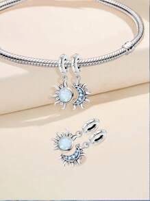 1 Pieza de Cuentas con diseño de sol y luna bailando de moda para mujeres, pulseras, brazaletes, manualidades de joyería y complemento diario de ropa para niñas
