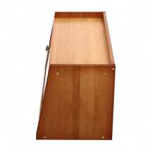 ZhdnBhnos Large Capacity Bread Box Kitchen Food Storage Box With Acrylic Window Home Wooden Bamboo Bread Box - Brown - View 9