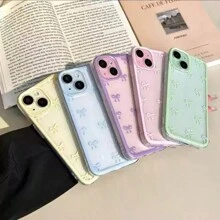 Full Screen Bowknot Full Coverage Protective Case, Compatible With IPhone 16/16 Pro Max/13/14/15/15 Pro/15 Pro Max/16 Pro/XS Max/XR/12 Mini/13 Mini - Baby Pink - View 2