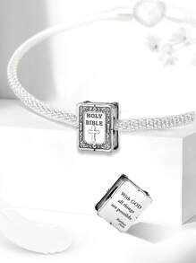 1 件 925 纯银时尚圣经书串珠女士手链手镯 DIY 珠宝制作和日常服装搭配珠宝装饰女孩 - 聖經書本 - 查看 3