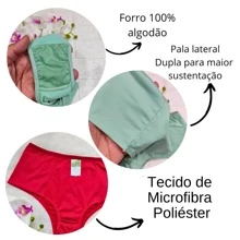 Kit 7 Calcinha Tangão Plus Size e Regular Cintura Alta Pala Larga Senhora Escode Culote Confortável Modeladora Maternidade - Multicolorido - Visão 10