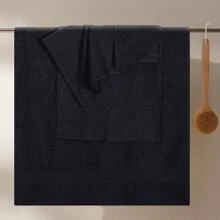 GLAMBURG Ultra Soft 8-Piece Towel Set -% Ringspun Cotton, Contains 2 Oversized Bath Towels 27x54, 2 Hand Towels 16x28, 4 Wash Cloths 13x13 - Everyday Use, Hotel  Spa - Black - 黑色 - 查看 10