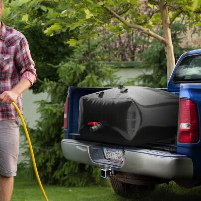 113-1000L/ 29.85-264 Gallon Water Storage Bladder, RV Water Tank, 1000D PVC Collapsible Water Storage Containers, Large Capacity Soft Water Bag, Blue Or Black, Portable Water Bladder, Fire Prevention, Camping, Emergency Water Use, Collapsible Rain Barrel, PVC Rainwater Collection System With Spigots And Overflow Kit, Water Barrel For Garden Water Catcher