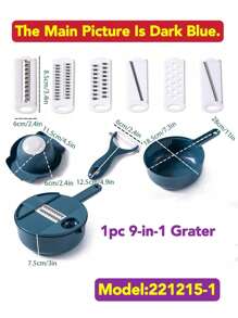 9-In-1 Vegetable Slicer Set, Potato Slicer, Grater, Shredder, Chopper, Kitchen Tool 9-In-1 Vegetable Cutter With Large Container, Random Color