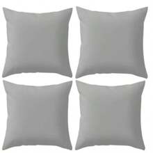 Kit 04 Plain 40X40 Cushion Covers With Zipper - Light Grey - View 2