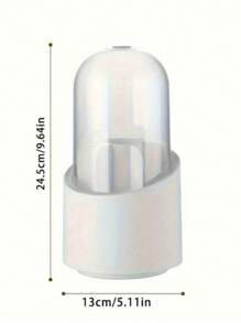 Porta Pincel Rotação Organizador Portátil 360º De Mesa Cosmético Maquiagem Porta-escovas Batom Caixa Tubo Transparente - Branco - Visão 7