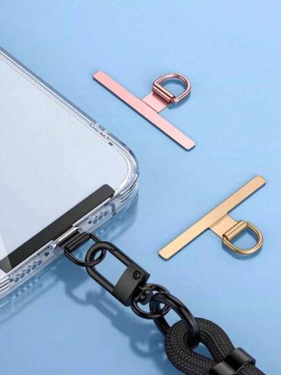 Ultra Thin Stainless Steel Mobile Phone Anti Loss Lanyard Patch Gasket - Back Attached Soft Film Does Not Damage The Phone, Phone Strap Component Replacement, Lanyard Connector