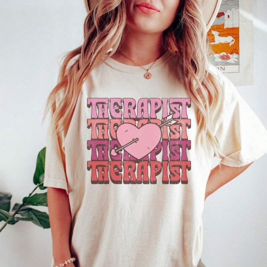 Speech Therapy Valentine Day Shirt, Therapy Vantines Day Shirt, Therapist Comfort Colors Shirt, Occupational Therapy, Physical Therapy, COTA - White - View 1