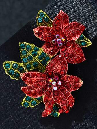 Luxury Flower Pendant Brooches Pines Gorgeous Rhinestone Exquisite Floral Party Wedding Badges