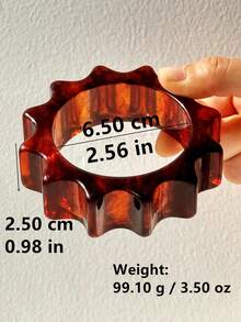 1件加厚超大树脂手链，优雅撞色波点设计，适合杂志拍摄配饰 - 彩色 - 查看 11