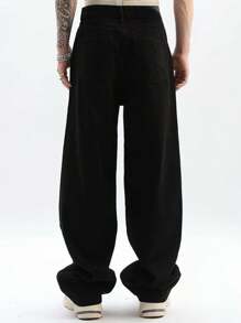 Bag Balloon Wide Straight Cut Carpenter Jeans UNISEX - 黑色 - 查看 1