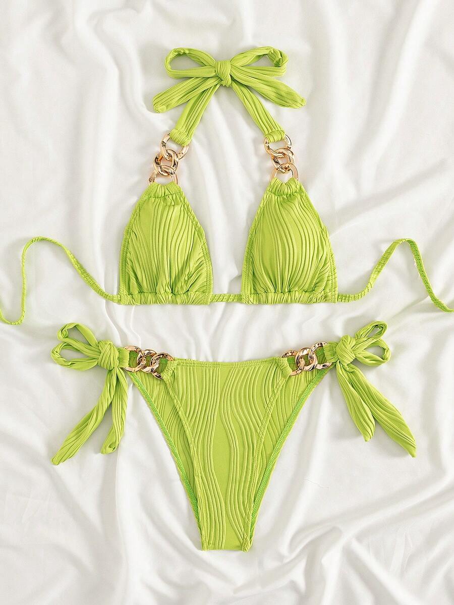 Conjunto de bikini de estilo europeo y americano nuevo para mujer, ideal para vacaciones de verano en la playa