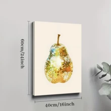 1pc Framed Canvas Poster, Disco Ball Pear Disco Trendy Aesthetic Wall Art Canvas Paintings, Ideal Gift For Bedroom Living Room Corridor, Wall Art, Room Decoration