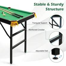 4FT Folding Billiards Table Portable Pool Game Table Set With 2 Cues 16 Balls - Green - View 7