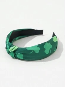1pc St. Patrick's Day Green Clover Knot HeadBand,Hair Band ,Hair Hoop Hairband - Multicolor - View 6