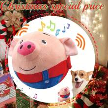 Active Moving Cat/Dog Lover Gift And Dog/Cat Mom Love Pet Plush Toy, Interactive Dog Lover And Dog Mom Love Toy Cat/Dog Lover Gift And Dog/Cat Mom Love Pet Bouncing Balls, USB Rechargeable Interactive Washable Cartoon Pig Small Plush Sound Electronic Dog Lover And Dog Mom Love Toy, Small Plush Sound Toys For Dog Lover And Dog Mom Loves,Without Battery