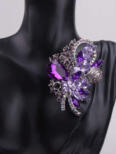 قطعة واحدة من الأقراط الراقية والأنيقة للنساء بتصميم ماسي لاطلالة أنيقة على السترة والمعاطف