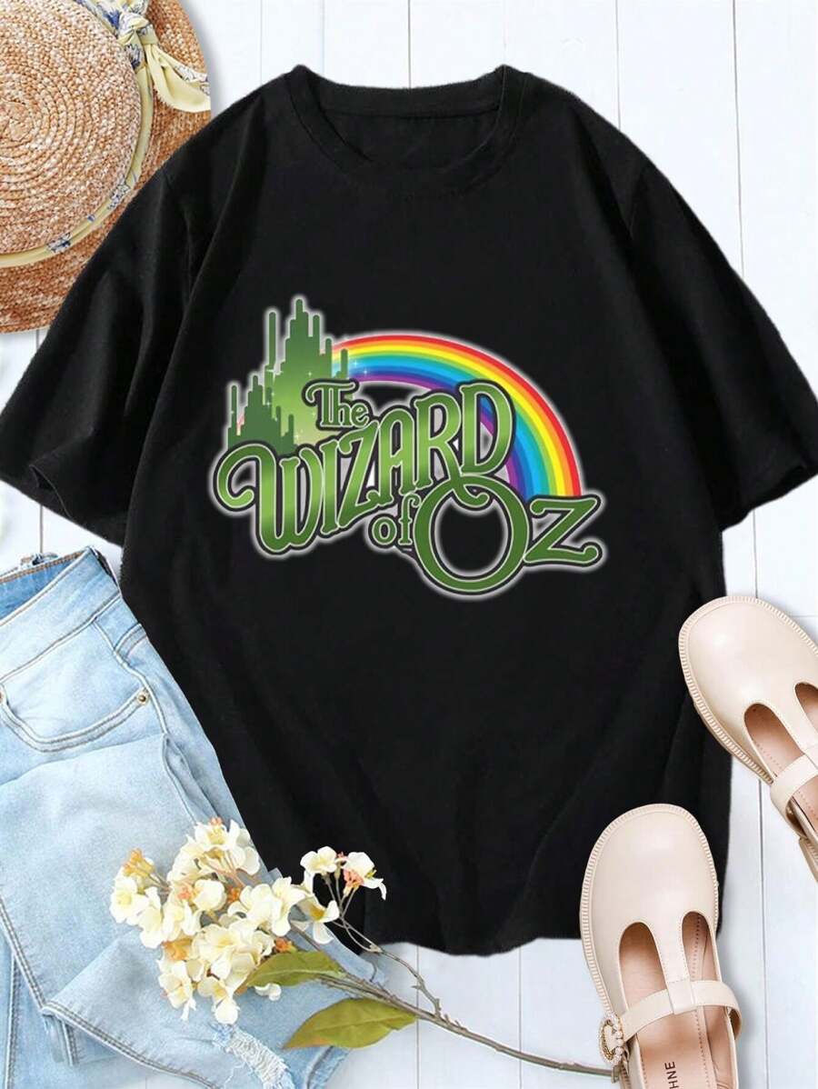 Valentine's Day Wizard of Oz T-Shirts for Women Cute Funny Unique Designs - Negro - Ver 1