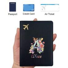 Customized Name Leather Passport Cover RFID Blocking Travel Organizer Slim Wallet Coin Purse ID Card Case Waterproof Business Accessories Personalized Ultra Slim Protector DIY