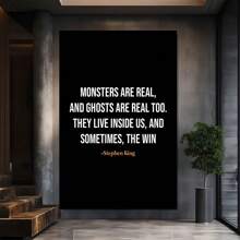 Stephen King On Monsters Large Wooden Framed Wall Art Home Decor Canvas Painting- For Bedroom, Bathroom, Living Room, Office, Kitchen, Holiday Gift- 1pc