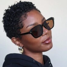 Short Kinky Curly Wigs Human Hair Pixie Cut Brazilian Human Hair Wigs For Women Natural Black Glueless Curly Human Hair Wigs Short Style Layered Wig