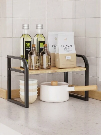 Estante de almacenamiento de encimera de media altura, adecuado para baño, tocador, escritorio, organizador de sobremesa (negro/blanco), artículos para el hogar, accesorios de baño, decoración de cumpleaños, regalo de Año Nuevo, regalo del Día de San Valentín