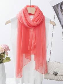 1pc Women Solid Color Sheer Mesh Lightweight Breathable Scarf, Elegant Accessory - Multicolor - View 8