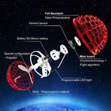 NetHong Pro Flying Ball Space Orb Magic Mini Drone UFO Boomerang Toy Gifts - Red - View 7