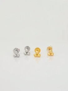 1 chiếc khuyên môi hình tam giác bằng bạc Sterling 925 | Khuyên môi phẳng ít gây dị ứng | Thích hợp cho nữ giới đeo hàng ngày (Bán lẻ, không phải bán theo cặp) - Nhiều màu - Xem 3