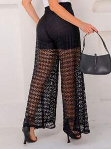 Women Pants - 黑色 - 查看 3