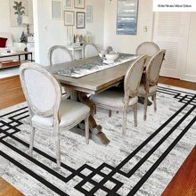 1 pieza Alfombra de área con patrón de cuadros geométricos [Terciopelo de cristal, fondo punteado, 5 mm de grosor] - Impermeable, antideslizante, fácil de limpiar, lavable a máquina, suave y cómoda, adecuada para felpudo, cocina, sala de estar, dormitorio, pasillo, baño, lavandería, decoración del hogar, decoración del baño, alfombra para exteriores, felpudo, decoración de otoño, accesorios de baño, de vuelta al colegio