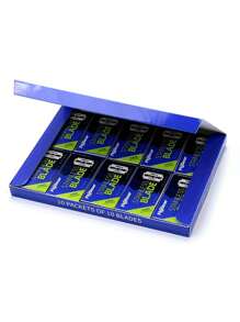 100 piezas de cuchillas de afeitar de doble filo ultra afiladas de platino - de acero inoxidable de alta calidad, aptas para recortar el bigote y la barba - Plateado - Ver 2