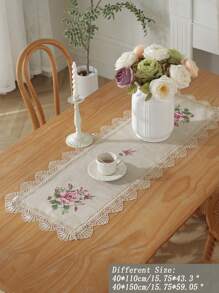 1 tấm vải lanh polyester thêu ren cắt trang trí, thích hợp cho nhà bếp, bàn ăn, bàn làm việc, bàn trang điểm, trang trí nhà cửa, phòng khách, phòng ngủ, ngoài trời, tiệc tùng, ngày lễ, đám cưới - Nhiều màu - Xem 9