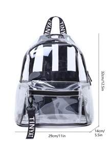 TINYAT Women Girls Backpack Large Capacity Clear Backpack Valentine's Day Gifts Transparent PVC Bag See School Bag Back To School, Concerts, Sports,Outing,Travel And Daily