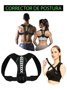 Corrector De Postura, Alineador De Espalda, Soporte De Espalda Con Tirantes, Ajustable Para Mejorar La Postura. - Negro - Ver 1