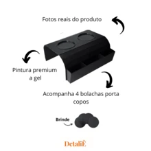 Kit 2 Cup Holder Tray And Control Holder Mat For Sofa Armrest - 黑色 - 查看 3